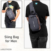 Men Stylish Crossbody Backpack, Anti-Theft Chest Bag with USB Charging Port, Messenger Bags, Casual Shoulder Bag