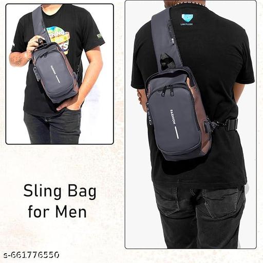 Men Stylish Crossbody Backpack, Anti-Theft Chest Bag with USB Charging Port, Messenger Bags, Casual Shoulder Bag