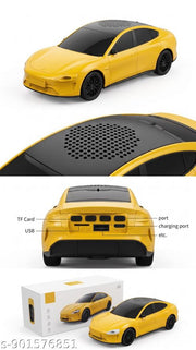 Tesla Mini Car Shape Bluetooth Speaker Wireless Portable Soundbox with HD Bass, FM Radio, AUX, TF Card, USB & LED Lights
