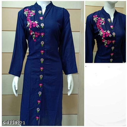 Women's Embroidered Rayon Kurti