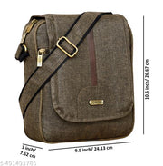 LOREM Khaki Stylish Linen Textured Cross Body Sling Bag For Men SL08