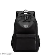 SYGA Unisex Casual Lightweight Fashion Backpack with USB Port, Large Capacity Schoolbag for Men and Women (Black)