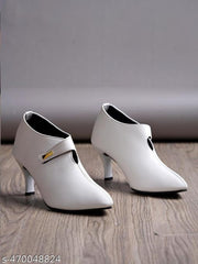 Shoetopia Pointed Toe White Pumps For Women & Girls