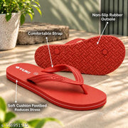 YUKI Unisex Red Stylish Rubber Flip Flops | YUKI slippers | Unisex flip flops | Hawai chappal | Ultra-light Slippers | Non-slip Flip Flops | Rubber footwear | Waterproof Flip Flops | Comfortable Slipper for Men & Women