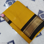 Golden Zari Cotton Silk Paithani Saree Golden Black