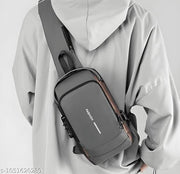 Waterproof Polyester Slim Unisex Crossbody Sling Bag Chest Backpack Men's Shoulder Bag, Leisure Travel Handbag, Hard Shell Anti-Theft Chest Bag