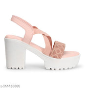 Kajmi Women Cross-Strap style Heel footwear wedges Block Chunky High Heel Ankle Elastic Strap Open Toe Sandl for women girls ledies