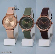 Analog 3 Different Color Royal Dial Watch for Womens and Girls Single and Combo Watches for Women and Girl Pack of 3