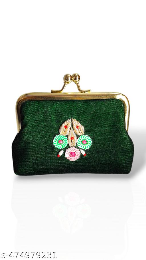 Lemonius pearls elegant zari embroidery expensive wallet for women girl