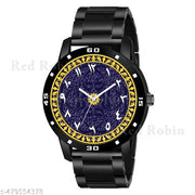 Welix Analog ISLAMIC Design Multicolour Dial Stylish Black Silicone Strap Wrist Watch for Muslim Men and Boys, Pack of 1 - IW007-ARB-AVO-BLK-CDBLK