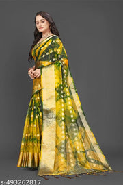 NEW FANCY ORGANZA SAREE  MULTY COLOUR SAREE