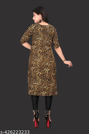 Polyster/Crepe fabric-Women Crepe Fabric Printed Straight Kurti PACK OF 2, Extra plus Size -S,M,L,XL,XXL,2XL,XXXL,3XL,4XL,5XL,6XL,7XL,8XL ( New Arrival New Design Fashionable Kurti )
