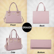 GRAADA Latest Trendy Branded Peach Handbag Synthetic Leather Women's Satchel Bag | Ladies Purse Handbag | Women bags