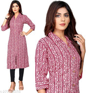 Pink Fashion Rayon cotton Kurtis for women
