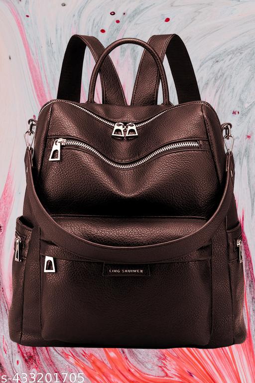MomsyStore Girls Leather Backpacks for College And Office