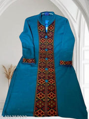 Woolen Kurti with Kullu Patti Patch