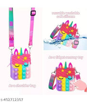 Pop It Bag Unicorn Shape Sling Bag (Random Color) pop it Pouch Cute Crossbody Bag for Women Girls Kids, Fidget Purse for Kids Stress Relief Toys(Multicolour) ( poppet)