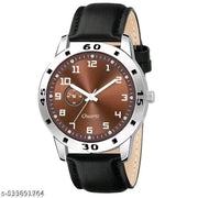 Yolako Brown Round  Copper Romen Leather Analog Boy and Men Watch