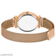 12Diamond Analog fancy looking latest designed Black Dial Magnet Black Watch for Women or Girls and Watch for Girls or Women