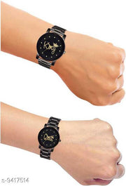 Skylark Crystal-King Queen-Chain-Couple Premium Quality Designer Fashion Analog Watch - For Men & Women