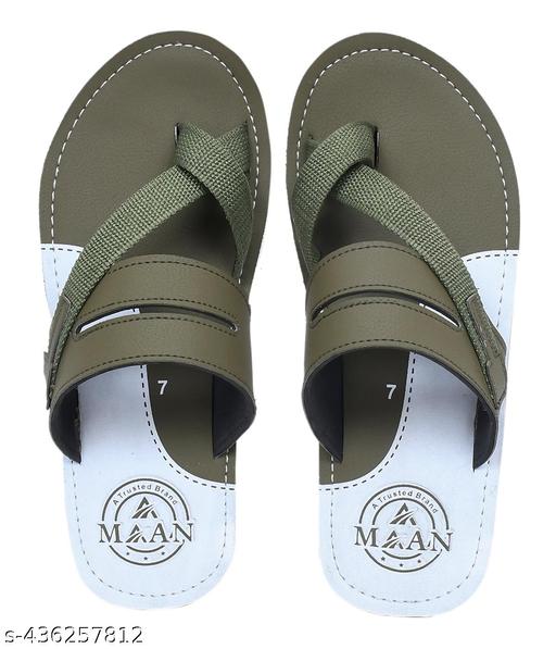 fancy and stylish leather look mens slippers