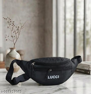 LUCCI Waist And Chest Bag for Men and Women | Fanny Waist Pouch Pack Travel Side Sling Water Proof Waist Bag (Black)