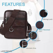 KUNJ BAG Faux Leather Unisex Men Sling Bag Women Sling BagCross Travel Office Messenger Bag  Women Hand bag Fashion bag Men stylish bag Travel sling bag Office Bag Marketing Bag Hand Sling Bag Said Bag Brown Pack 1
