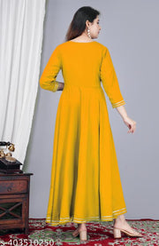 Women Solid Rayon Fabric Women Kurti With Embroider On Yoke