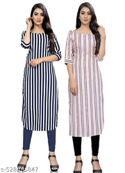 Women's and Girls Crepe Aline Straight kurti new arrival