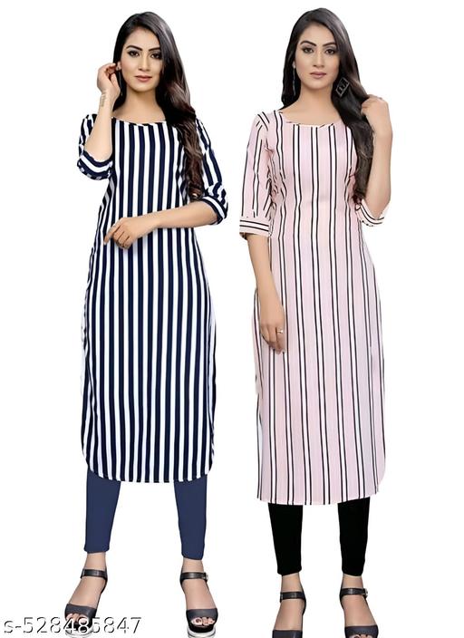 Women's and Girls Crepe Aline Straight kurti new arrival