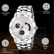 Men's Steel Chain white Men style Boys Hand Watch Gents 2026 Luxury Design Steel Chain New Model Analog Watch - For Men