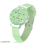 Women Waterproof Analog Watch Rubber Strap Light Green Colour Best For Gifted