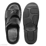 Gwal G Genuine Leather Comfortable slippers Black for men's