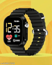 Trendy Black Colour Designer Strap Digital Watch for Unisex Kids Boys n Girls