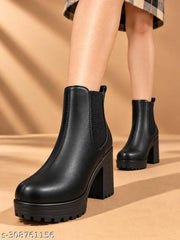KLIEV PARIS Amazing Design Women's Ankle Length Block Heel Stylish And Fashionable Boots | Stylish Latest & Trendy Boots for Women