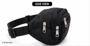 Travel Waist Bag for Men & Women | Adjustable Black Waist Pouch