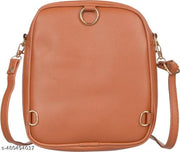 Black Women Sling Bag Trendy Casual College 3 in 1 SlingBag Handbag & Backpack for Women & Girls
