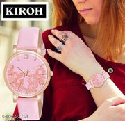 Attractive Ethnic Flower Designer Leather Belt Analog Combo Watches for Women Watches for Girls Packd Of 2