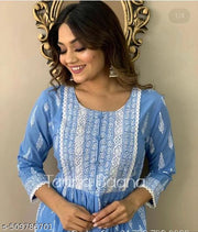 ROZY FABRICS Printed New Kurti for Womens and Girls Rayon