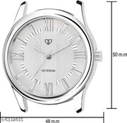 Walrus Veteran Men’s Analog Watch | Silver Roman Dial with Brown Croc-Leather Strap | Japan Movement