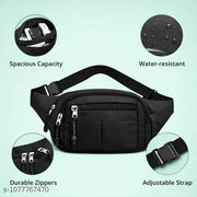 Travel Waist Bag with Waterproof Construction, Utility Pouch, and Belt Bag