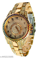 Mens watch new trendy popular stylish gold silver diamond party wear classic vintage watch