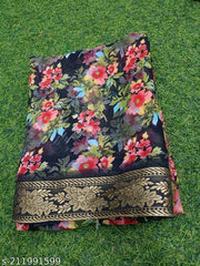 NEW FLOWER GEORGETTE DESIGN SAREE WITH BORDER