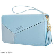 VATTU Women's Long Wallet Tassel PU Leather Multi- Slots Girls Zipper Coin Large Purse for Girls
