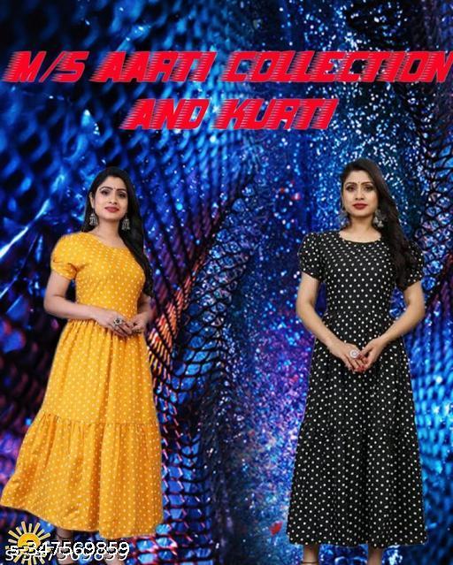 Polyster/Crepe fabric-Kurti Aanarkali