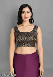WOMEN SATIN SILK SAREE WITH JACQUARD BLOUSE