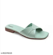 Mint Green Flat Sandals for Women | Elegant Open-Toe Slip-On Flats with Soft Cushioned Footbed | Lightweight Casual Footwear for Office, College, Shopping, Travel, Summer Outings & Everyday Ethnic Western Looks