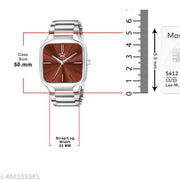 NEW DESIGNER SQUARE STIANLESS STEEL ADJUSTABLE CHAIN Analog Watch - For Men