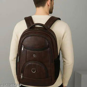 Stylish Tan Leather Backpack For School Office And College || Backpack For Mens || Backpack For Boys || Backpack For Unisex || Tan Faux Leather Backpack for Men & Women