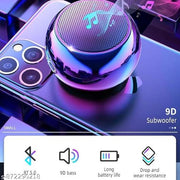 Buetooth Speaker, 3 Watt mini Bluetooth Speaker, Mega Bass Portable Speaker, Best Quality Speaker, Bluetooth Speaker 3D with Loud Stereo Sound and Long Playtime wth Wireless buds + Purple Case - Combo